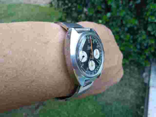 RENIS JUMBO TRICOMPASS PANDA CHRONOGRAPH RARE UNIQUE ALL ORIGINAL VALJOUX  7736