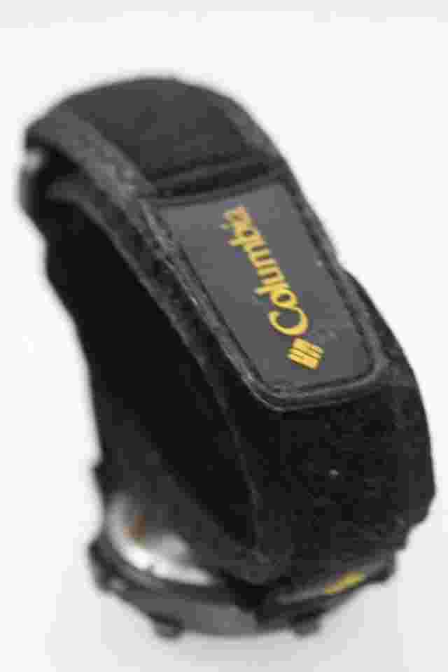 Columbia Watch Men Stainless Steel Black Nylon 100m 24hr Date Yellow Batt Quartz
