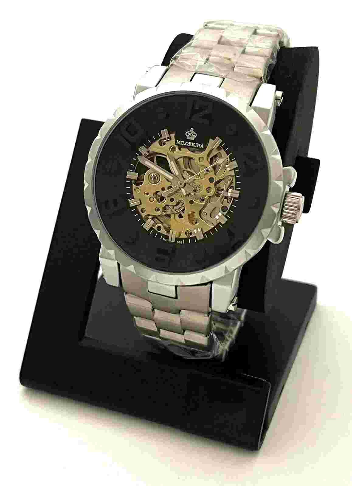 MG ORKINA MENS FULL SEMI AUTOMATIC STAINLESS STEEL WATCH