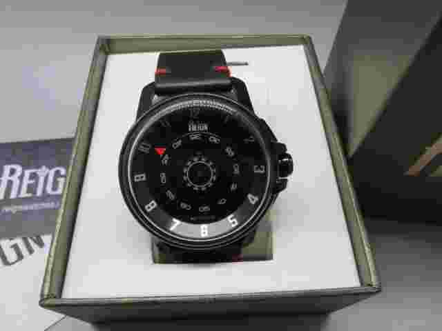 Reign Monarch Automatic Domed Sapphire Crystal Black Leather Men's Watch Rn5204