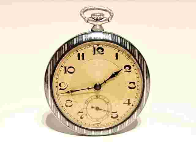 VINTAGE WW2 VERY RARE LUXURY SWISS NIELLO SILVER 800 MEN'S POCKET WATCH"SILVANA"