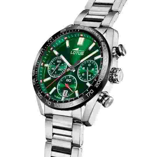 Lotus Chrono 189165 Mens Stainless Steel Green Tachymeter Dial Quartz Wristwatch