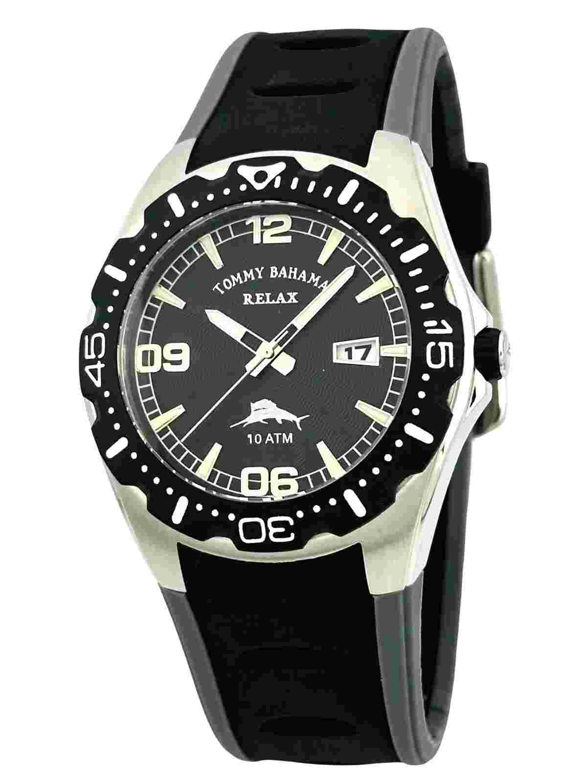 Tommy Bahama Relax RLX1002 BEACH CRUISER Black Dial &  Polyurethane Strap Watch