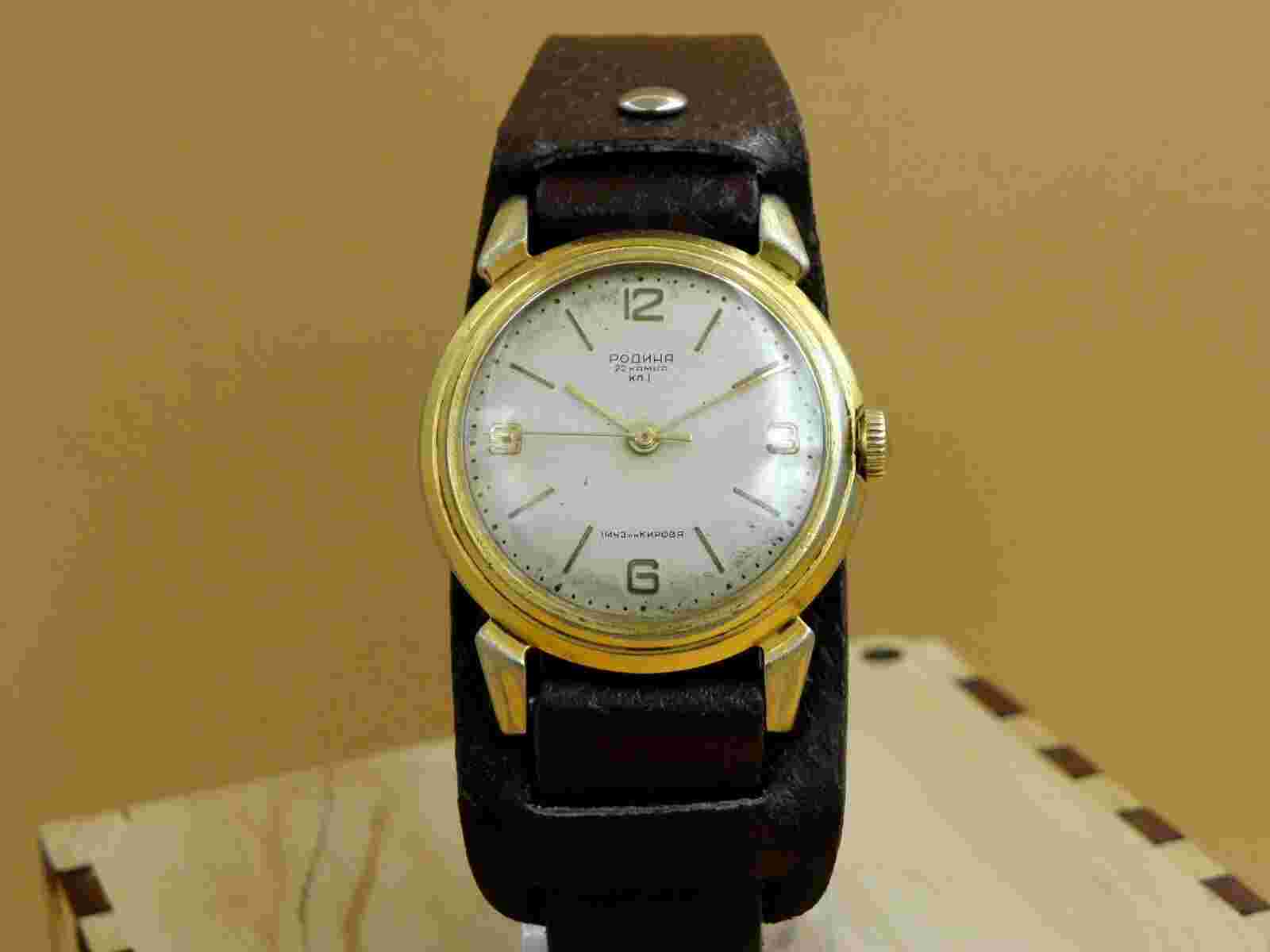 Rarest Soviet First Automatic watch Rodina 1 MCHZ KIROVSKIE 1950`s Gold-Plated