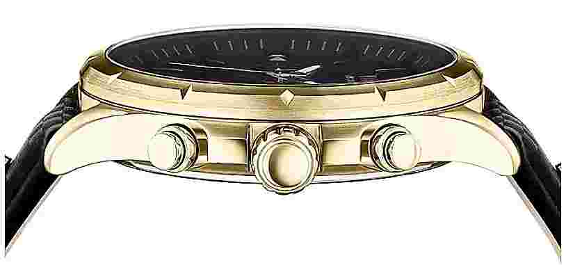 Versus Versace Mens Chrono Lion Gold 45mm Strap Fashion Watch