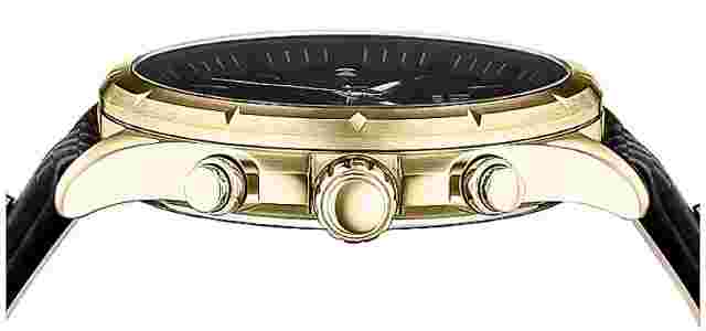 Versus Versace Mens Chrono Lion Gold 45mm Strap Fashion Watch