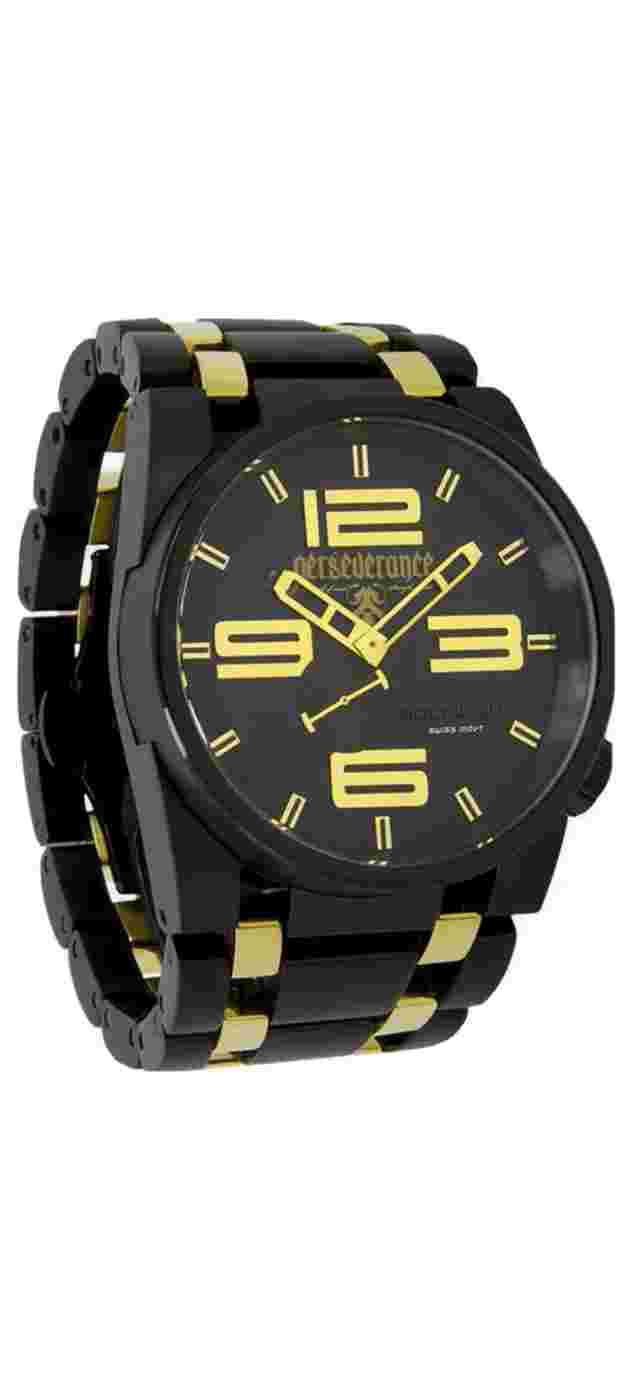 NEW IN BOX MENS Rockwell 50mm Wrist Watch BLACK GOLD LIMITED RICKY JAMES FFRKJ