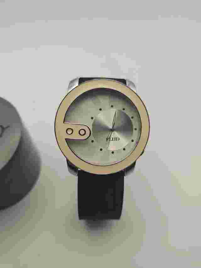 FLUD Unique Dial Men's Watch Black Band Large Face New Battery