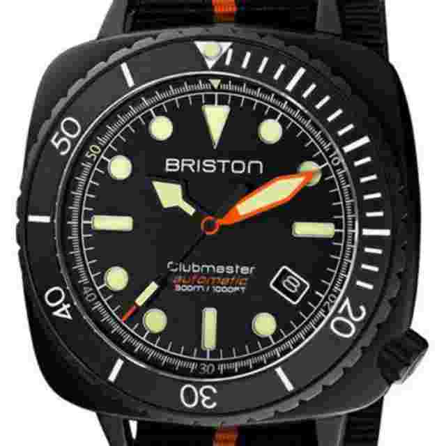 Briston Clubmaster Diver Pro Automatic 44mm Black Dial Rubber Strap 20644.S.DP.3