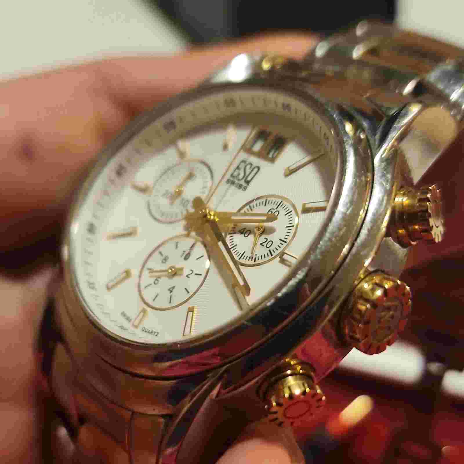 ESQ SWISS 07301229 Quest Silver Gold Watch Preowned