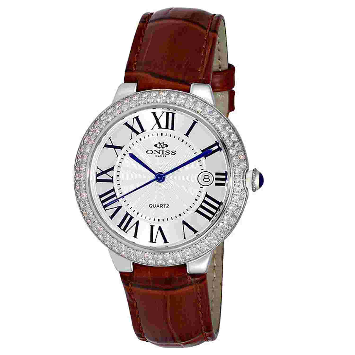 Oniss Women's Glam  White Dial Watch - ON3322-LSV