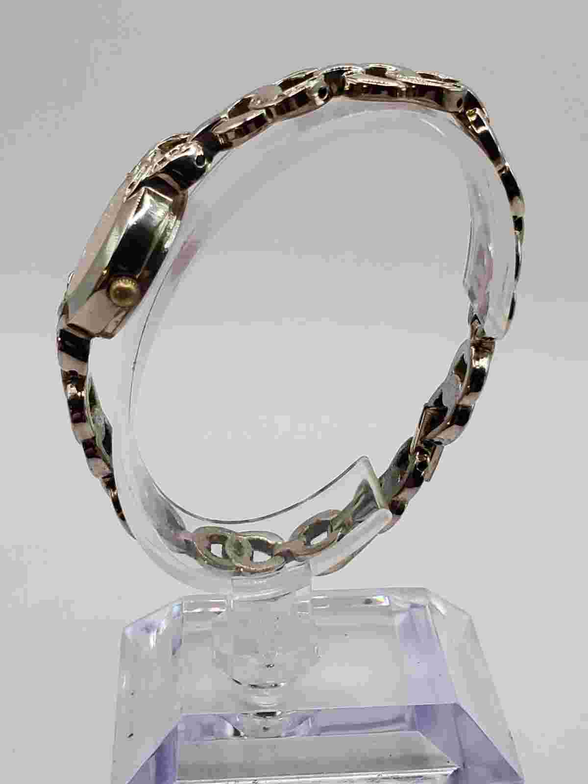 Allude Ladies Gemmed Quartz Watch 22mm Round Silver Tone Metal Closed Link MOP