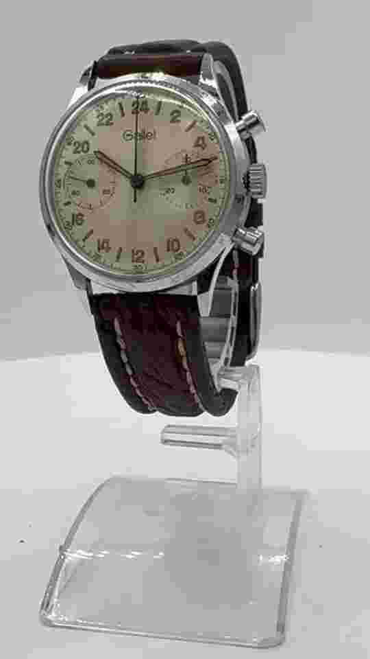 Vintage Gallet 24 Hour Dial Men's Mechanical Chronograph Wristwatch Venus 188