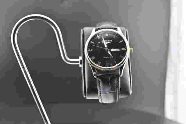 GUANQIN fashion Mens Watch waterproof quartz Auto Black face Stainless