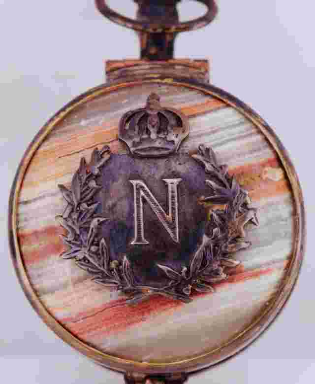 Antique Verge Fusee Ball Shape Hand Carved Agate Pocket Watch-Napoleon I  c1800s