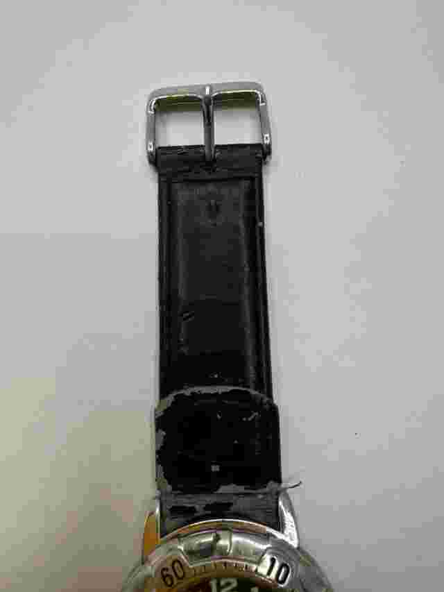 Men's Black Leather DMLN Wrist Watch With Buckle Durable Design