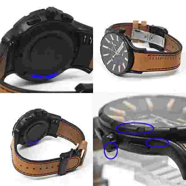 N.O.A Men's Watch Miami Limited Edition Chronograph Quartz Black Dial Brown Used