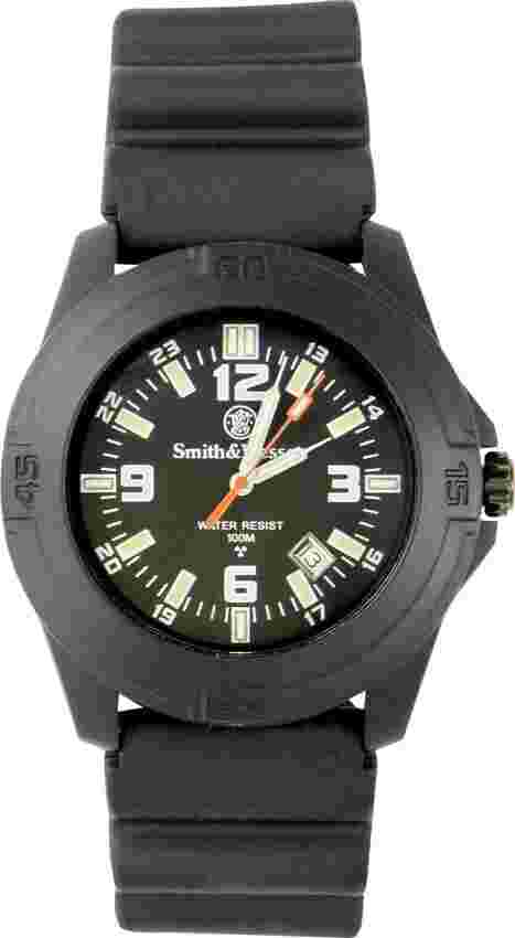 Smith & Wesson Soldier Black Rubber Strap Water Resistant Wrist Watch W12TR