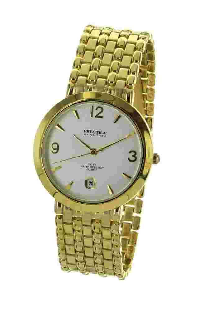 Ladies casual Prestige watch Gold tone case and band day indicator PRE101