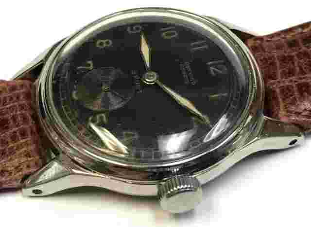 VINTAGE RECORD GENEVE SPORT BLACK FACE DIA WRIST WATCH RUNNING