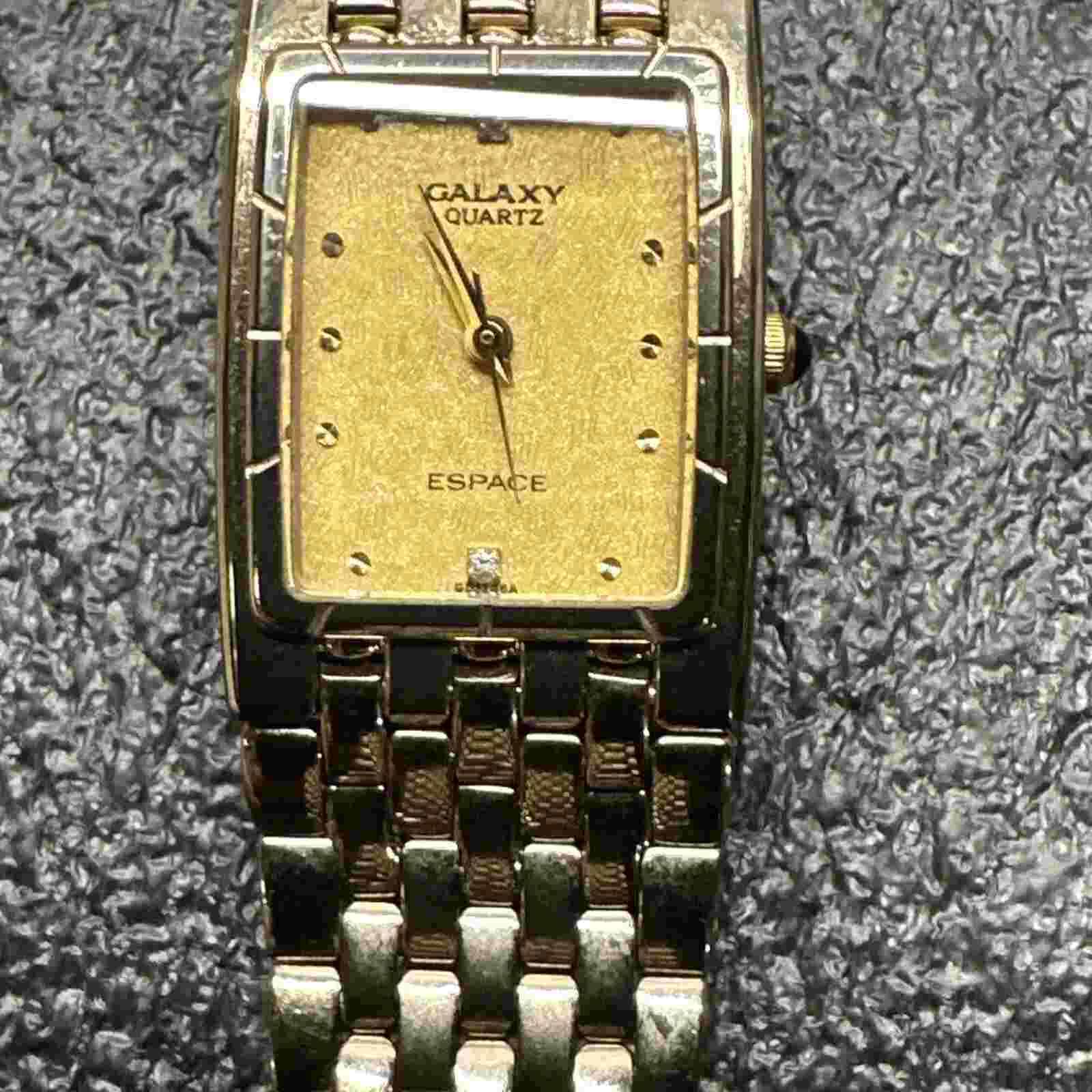 Rare vintage Galaxy Espace Diamond Quartz watch sapphire Crystal New Battery
