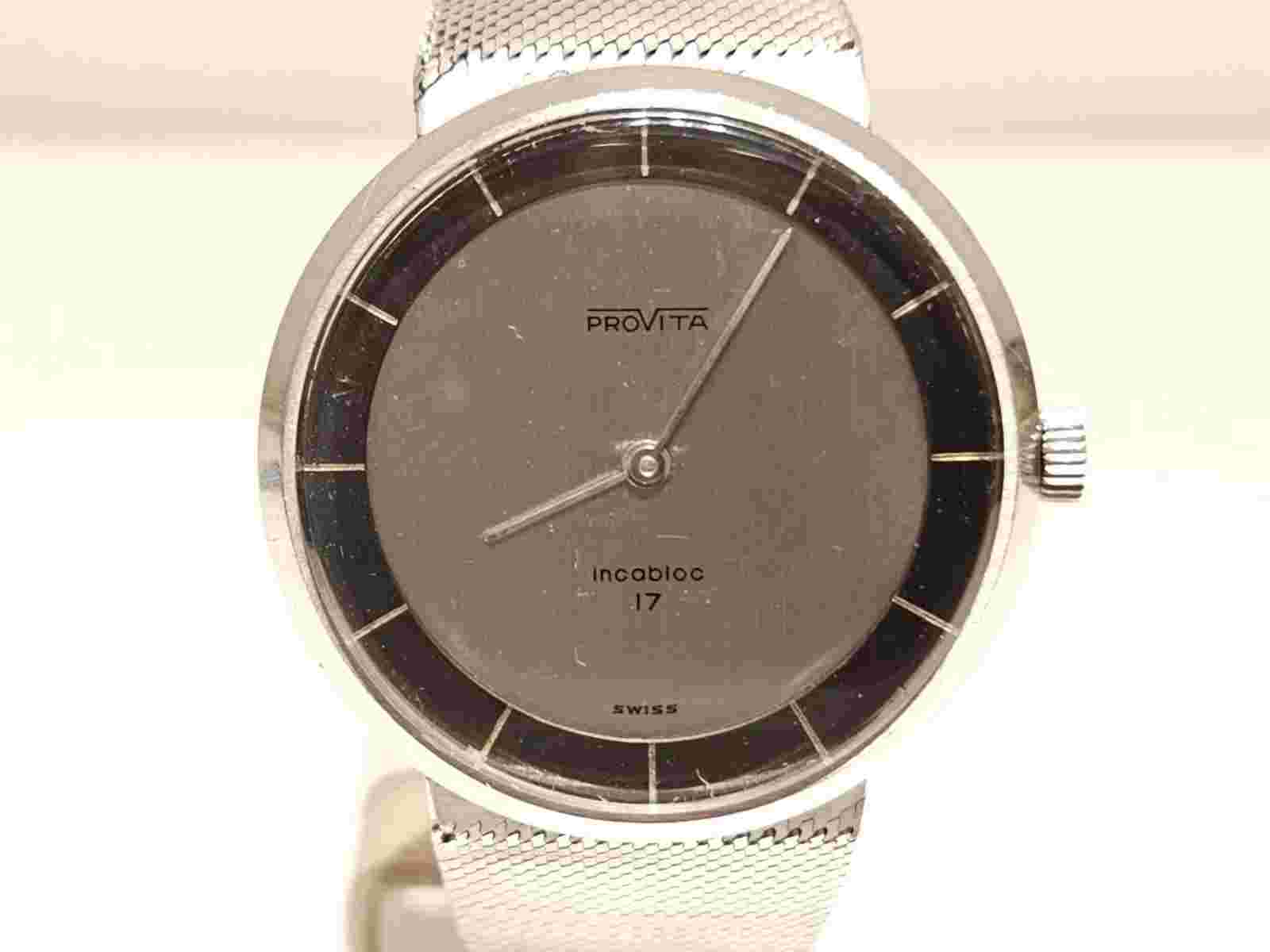 VINTAGE 36.5mm SWISS CHROMED MEN'S LADIES MECHANICAL WATCH BRACELET "PROVITA"