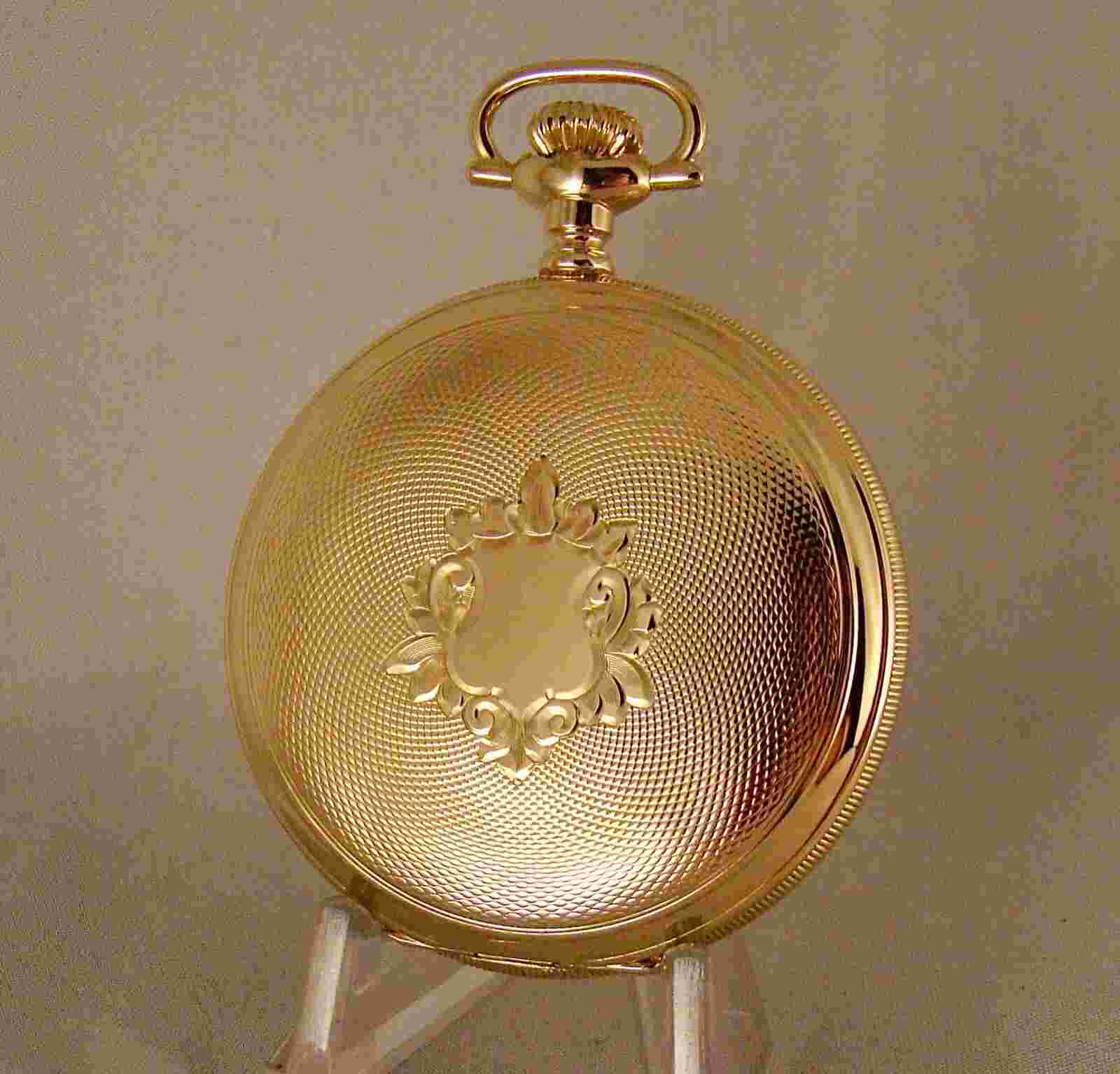 WALTHAM "RIVERSIDE MAXIMUS" 23j 14k SOLID GOLD HUNTER CASE 16s POCKET WATCH