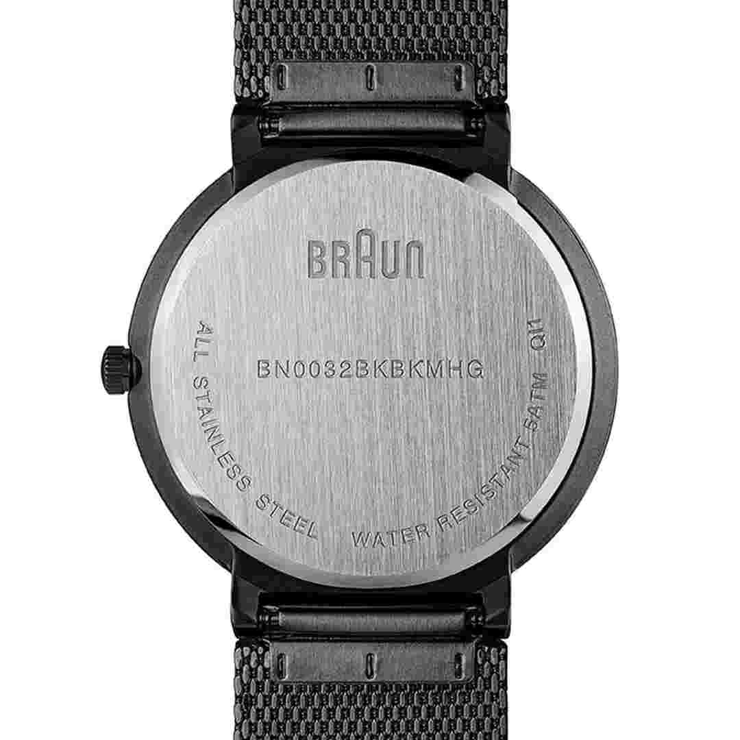 Braun Mens Mesh Bracelet Date Display Black Watch BN0032BKBKMHG