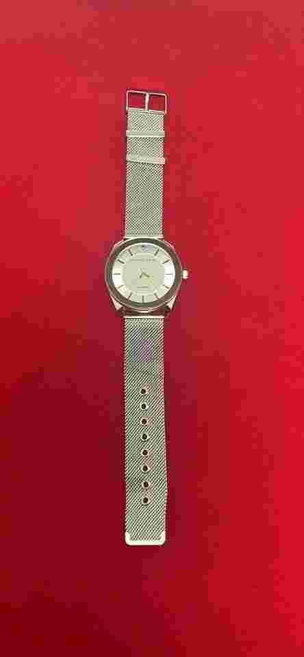 Van Heusen Silver Tone 44mm Men's Quartz Watch Steel Mesh Bracelet VAN8944RO