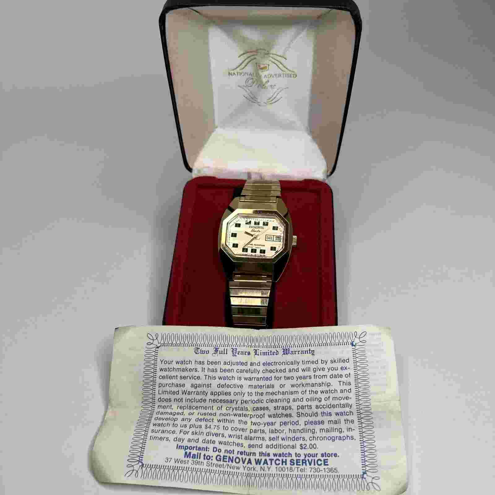 Vintage kronotron electra lifetime mainspring winding watch repair