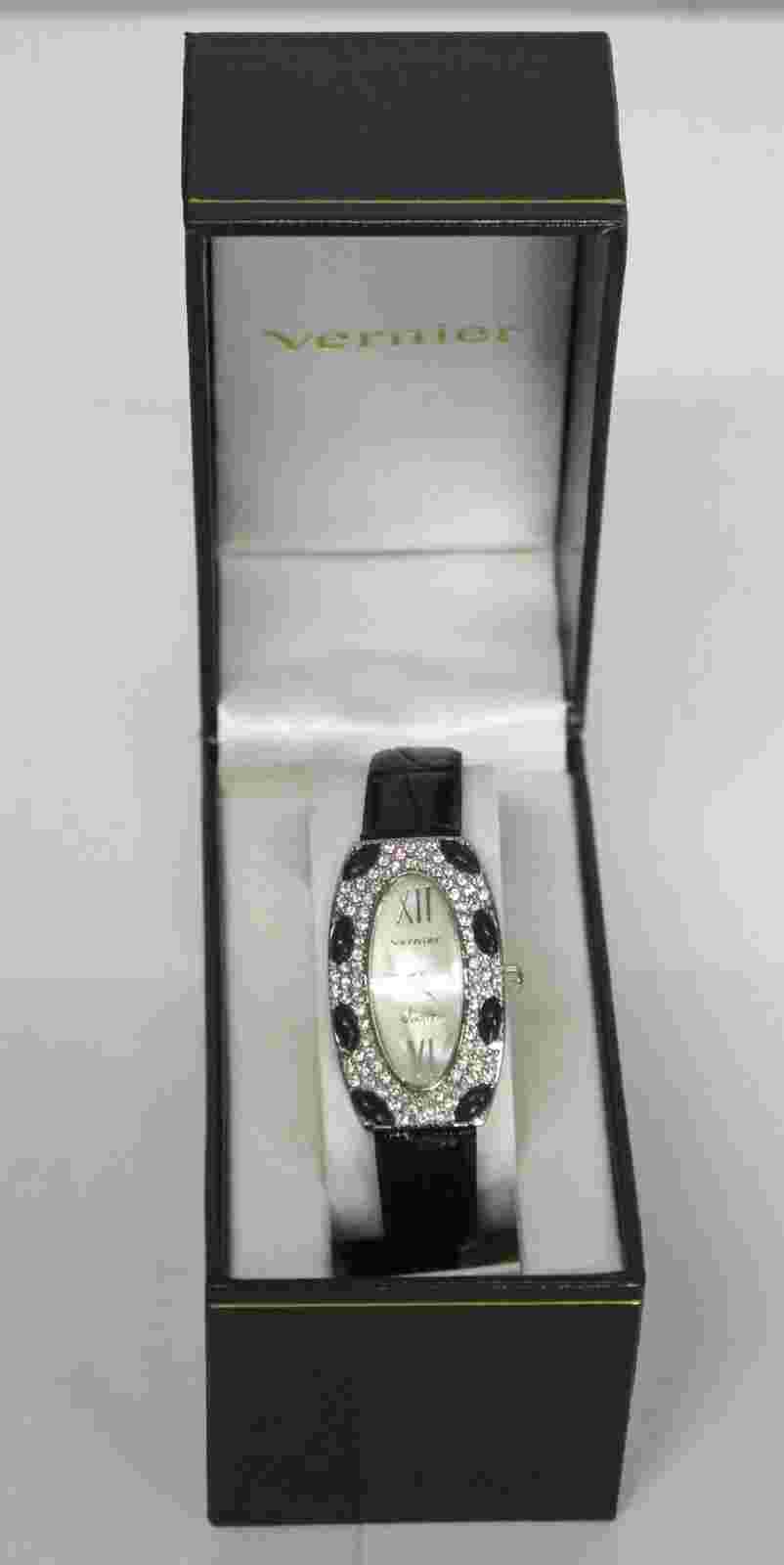 Vernier Ladies Quartz Watch w/ Crystal Accents