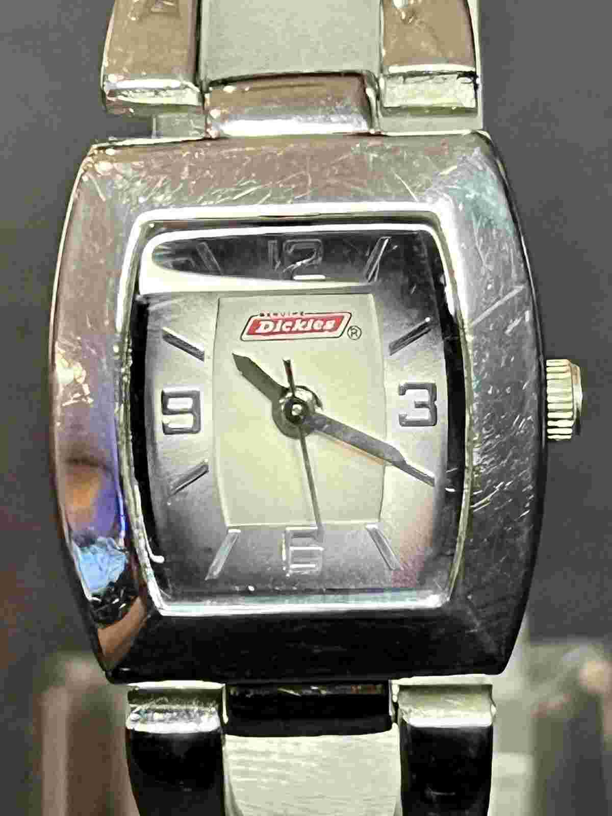 Vintage Dickies Analog Watch Silver Tone -TESTED & new battery