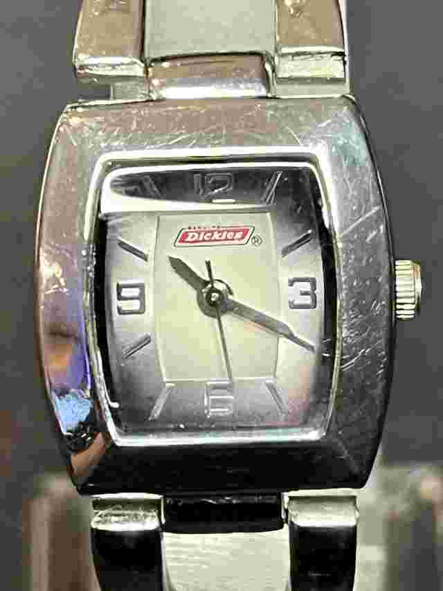 Vintage Dickies Analog Watch Silver Tone -TESTED & new battery