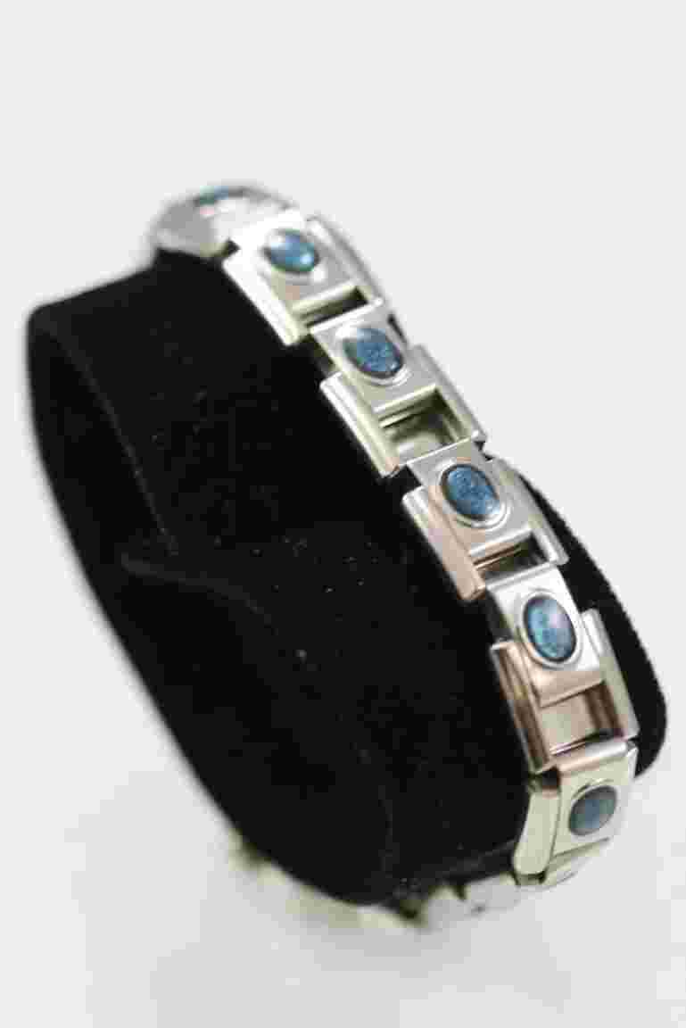 Mudd Women Watch Silver Stainless Steel Stretch Water Resist Battery Blue Quartz