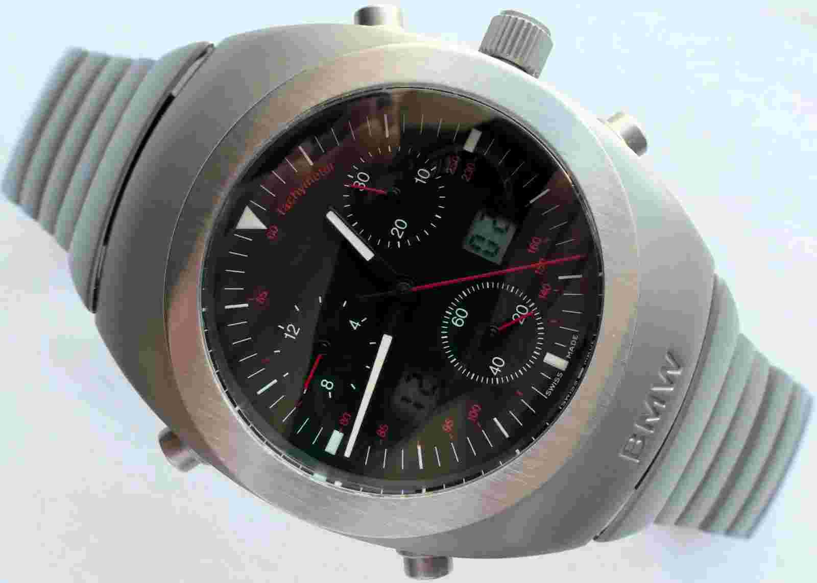 BMW Motorsport Racing Car Accessory Digital Alarm Swiss Made Chronograph Watch