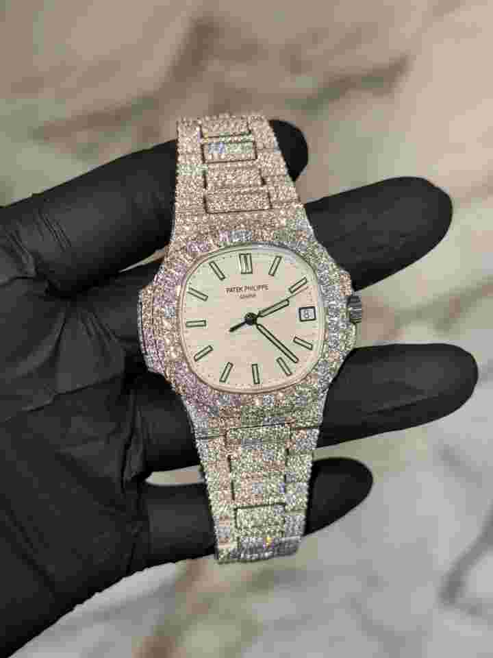 Iced Out Moissanite Watch