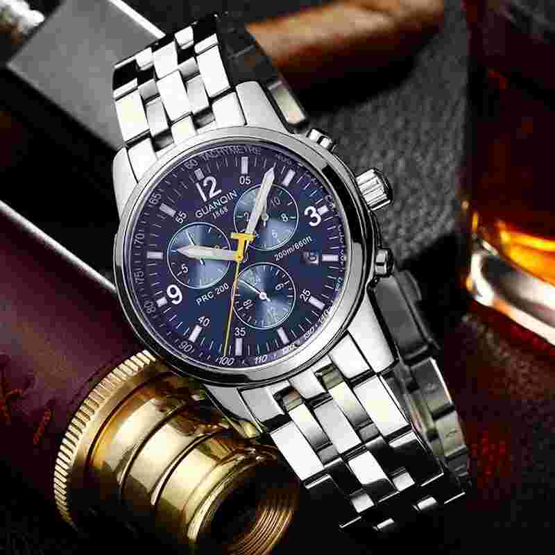 GUANQIN Chronograph Mechanical Automatic Men's Watch Luminous Waterproof Diver