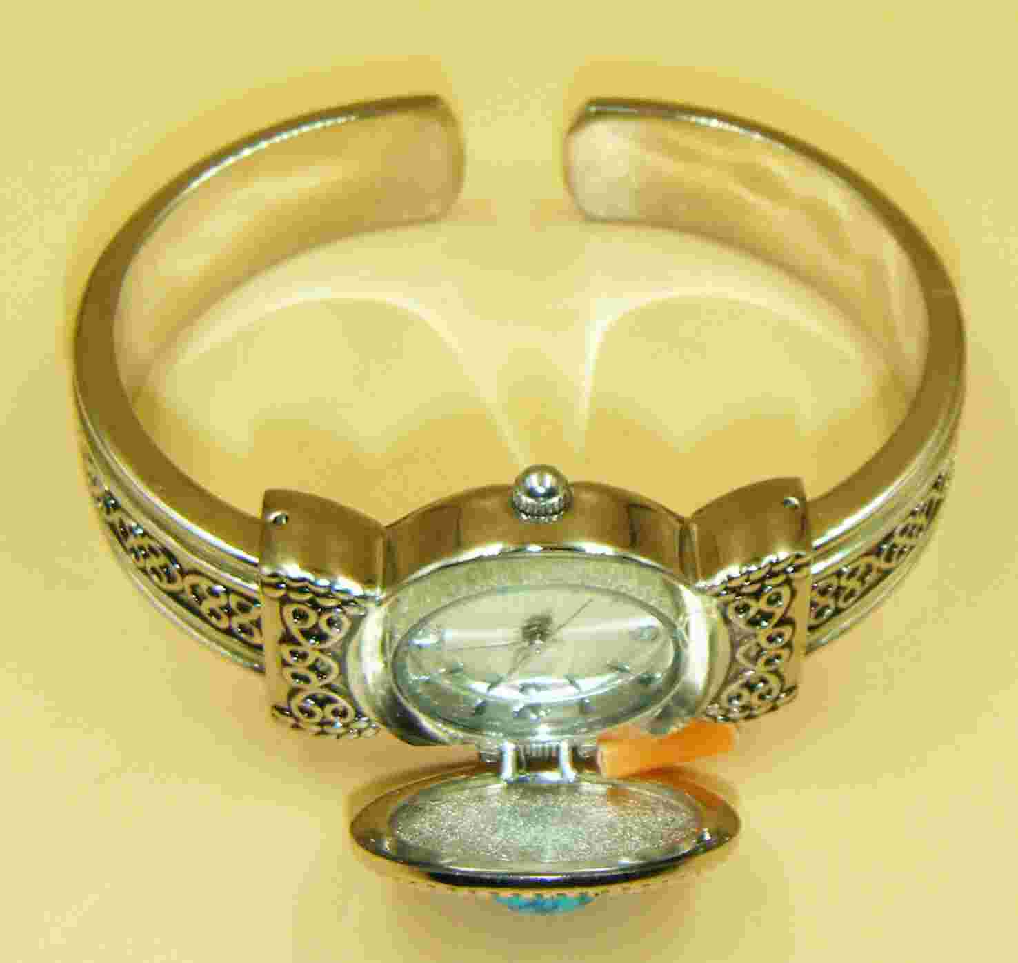 2 Bangle Style Ladies Turquoise Watches