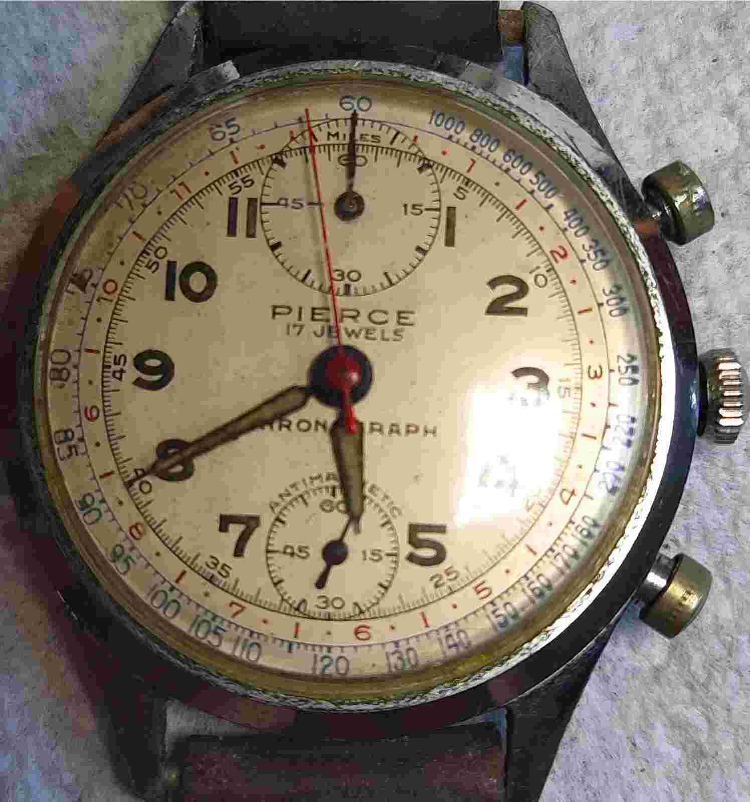 RARE Vintage Pierce 17 Jewels Chronograph Watch - Restoration Project