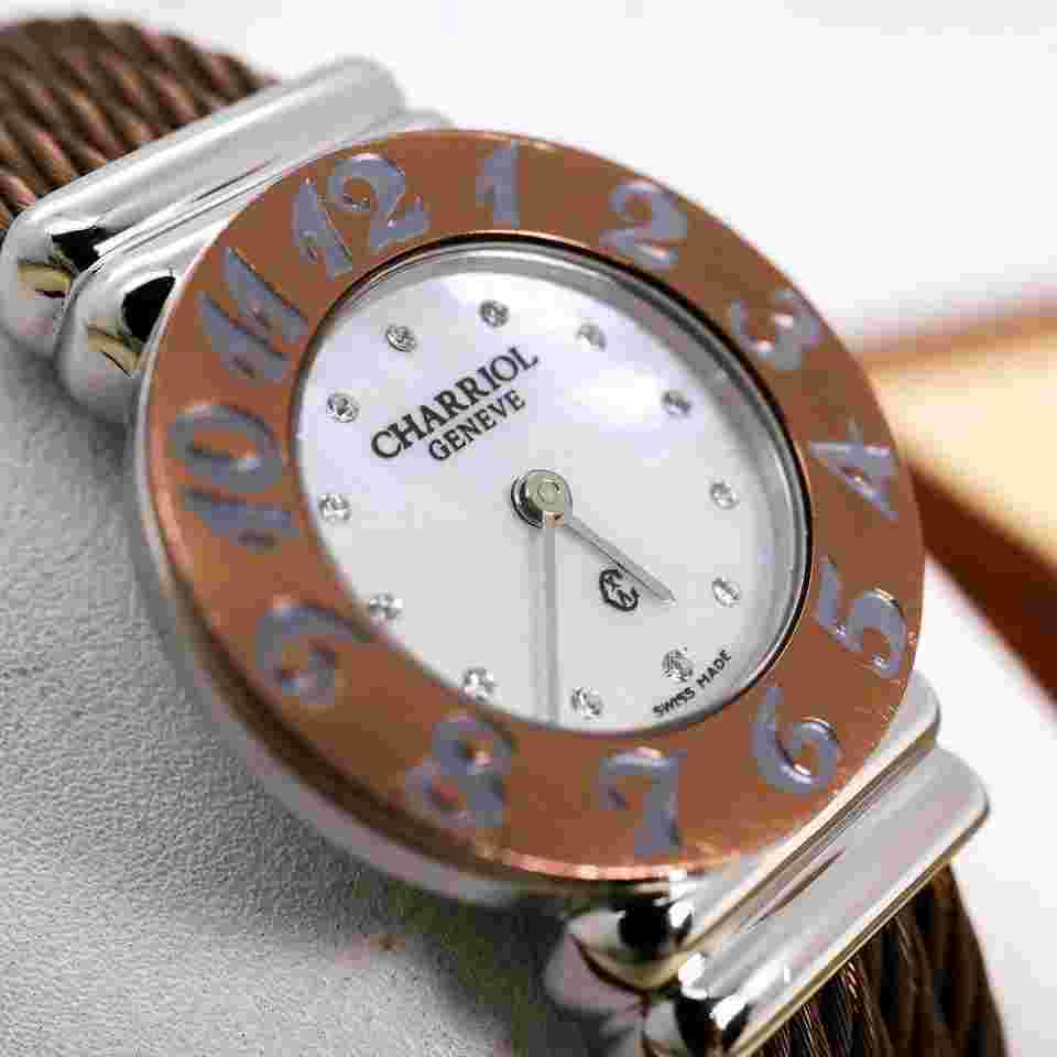 Philippe Charriol Saint Tropez Quartz Watch 12P Diamond Cleaned & Working