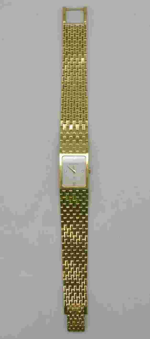Ladies 18k Solid Yellow Gold Bucherer Watch w/ Diamond Markers