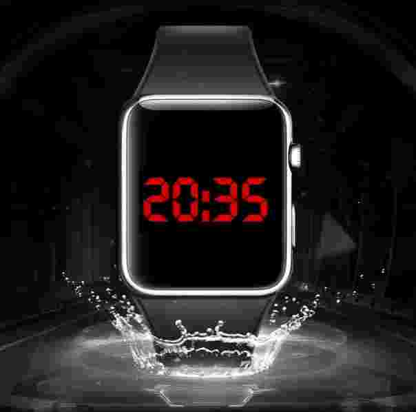 LED Watch For Men  Black  Electronic Waterproof Wristwatch For Women