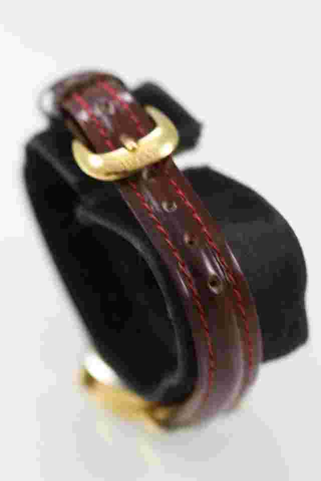 Cardini Women Watch Gold Stainless St Maroon Leather WR Batt Multicolor Quartz