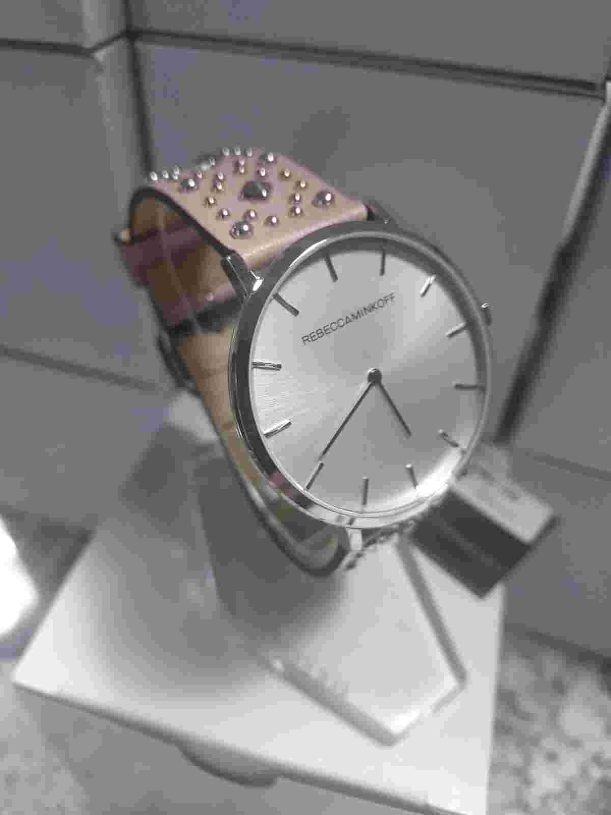 Rebecca Minkoff Major Watch 2200138 Silver and Pink Leather