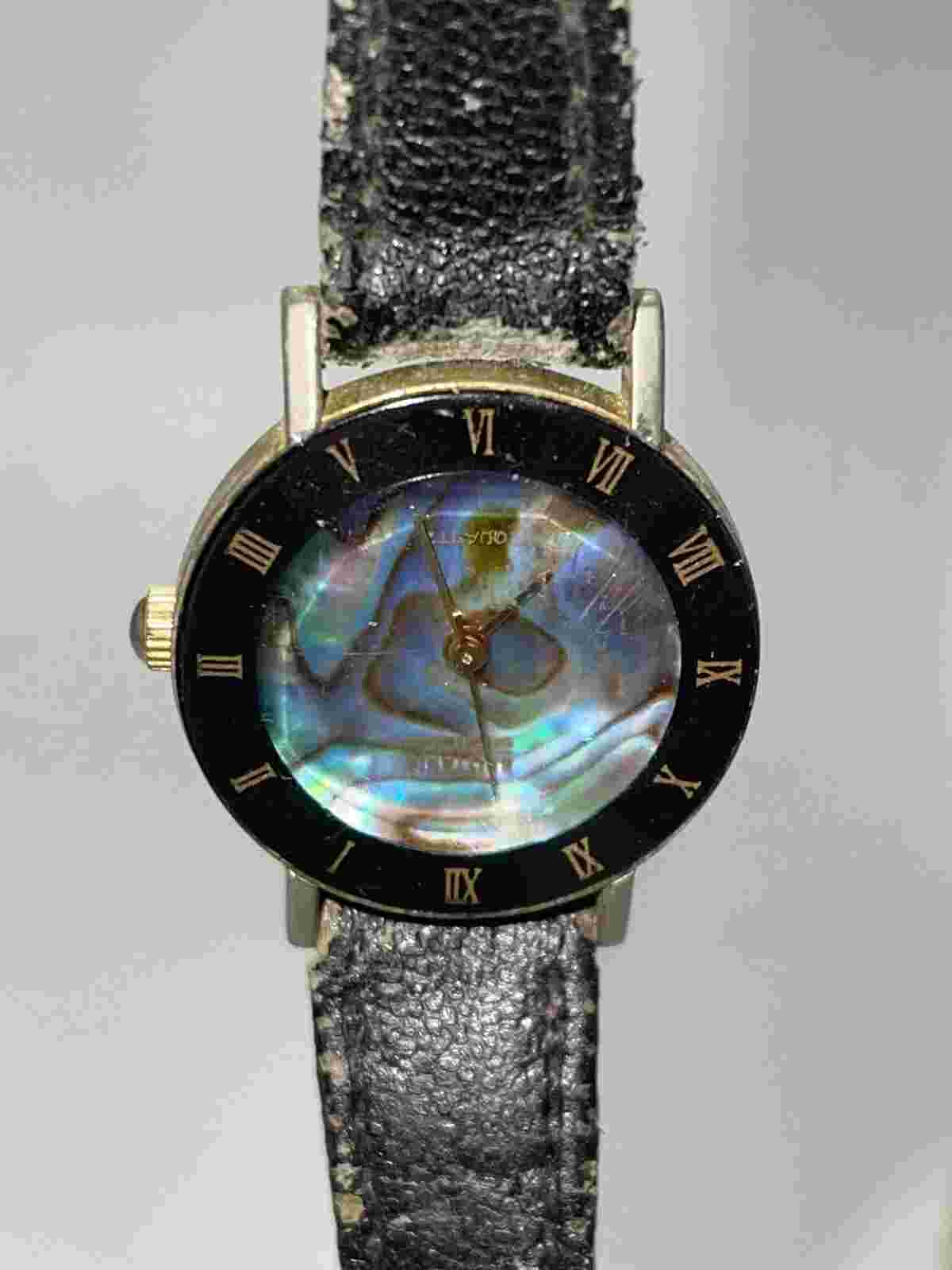 Brittania Iridescent Face Gold Toned Wristwatch W/ Adjustable Band