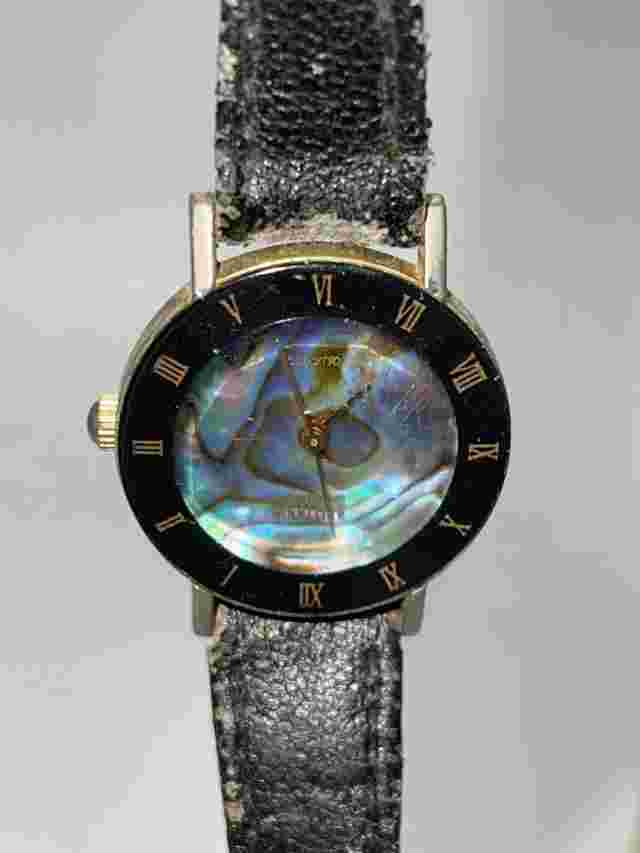 Brittania Iridescent Face Gold Toned Wristwatch W/ Adjustable Band