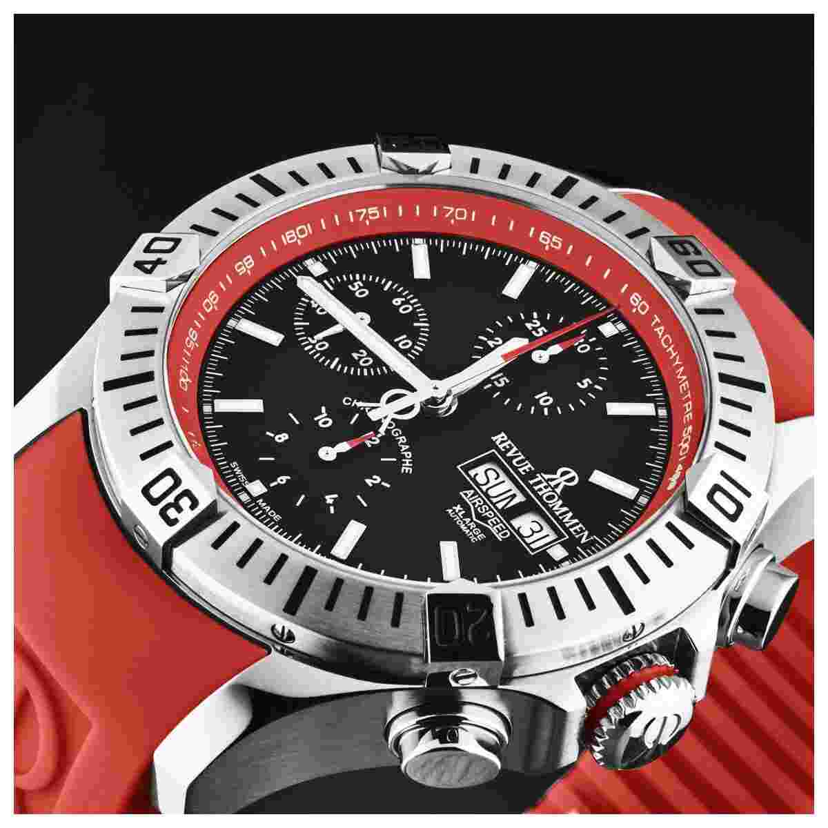 REVUE THOMMEN AUTOMATIC CHRONOGRAPH WATCH STAINLESS STEEL 100M W.R. SWISS MADE