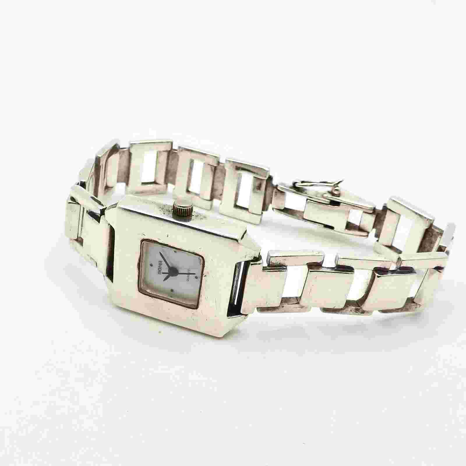 Boma Sterling Silver Square Quartz Wristwatch Ladies Watch