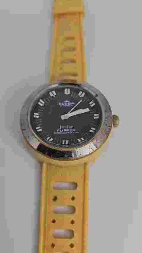 Vintage 1960s Men's Eloga Junior Flipper Swiss Made 17 Jewels 30M WR 39mm Watch