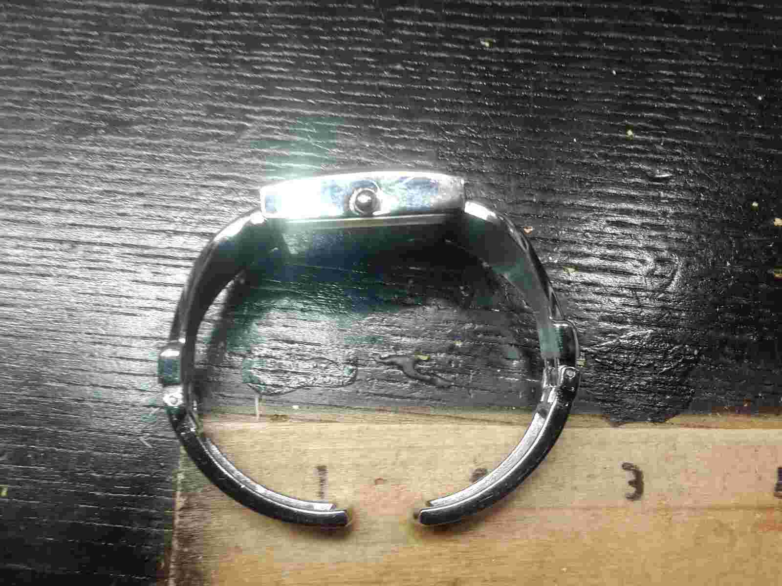 Ashley Princess Silver Tone Cuff Bracelet Quartz Analog Ladies Watch